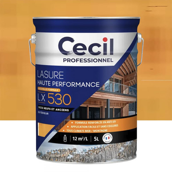 Lasure Haute Performance pour bois neufs & anciens CECIL LX530 Chêne doré - 5L