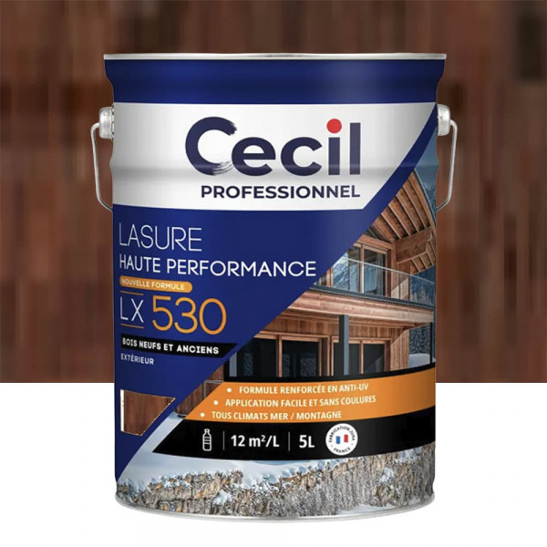 Lasure Haute Performance pour bois neufs & anciens CECIL LX530 Chêne ancien - 5L