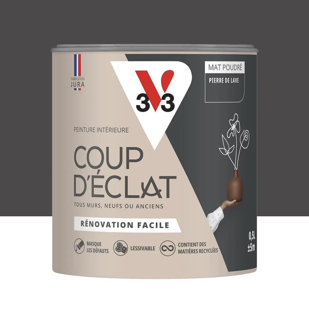 Peinture murs & plafonds V33 Coup d'éclat Pierre de lave - 0,5L