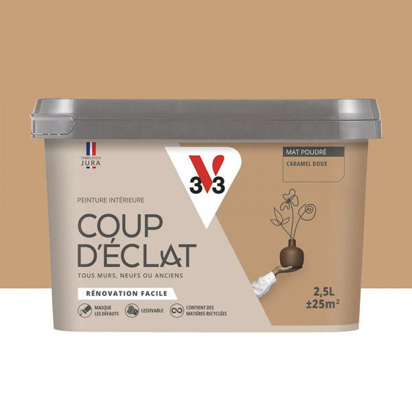Peinture murs & plafonds V33 Coup d'éclat Caramel doux - 2,5L