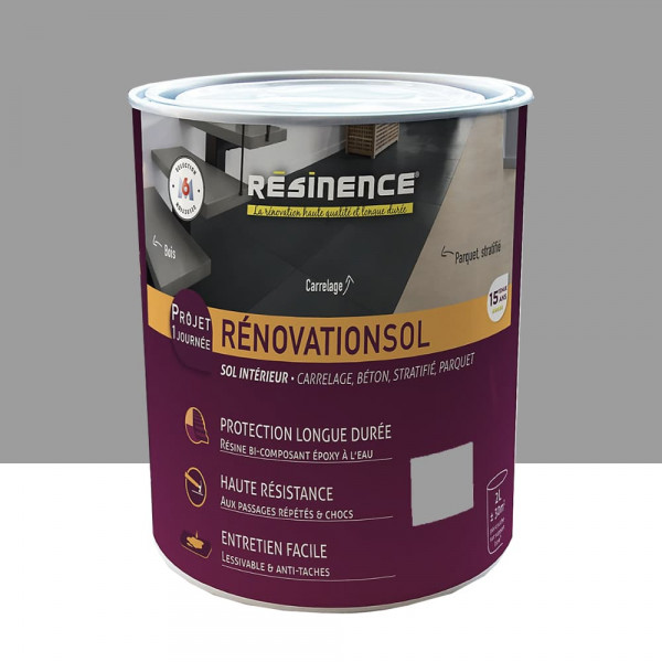 Résine colorée RÉSINENCE RénovationSol Zinc - 2L
