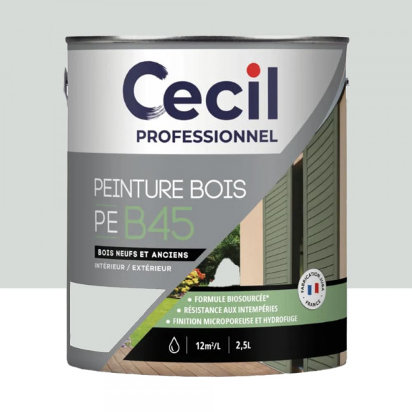 Peinture Bois Acrylique Cécil Professionnel PEB45 Gris clair mat - 2,5L