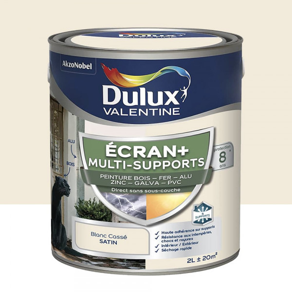 Peinture DULUX VALENTINE Ecran+ Multi-supports Blanc Cassé - 2L