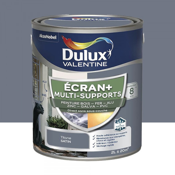Peinture DULUX VALENTINE Ecran+ Multi-supports Titane - 2L