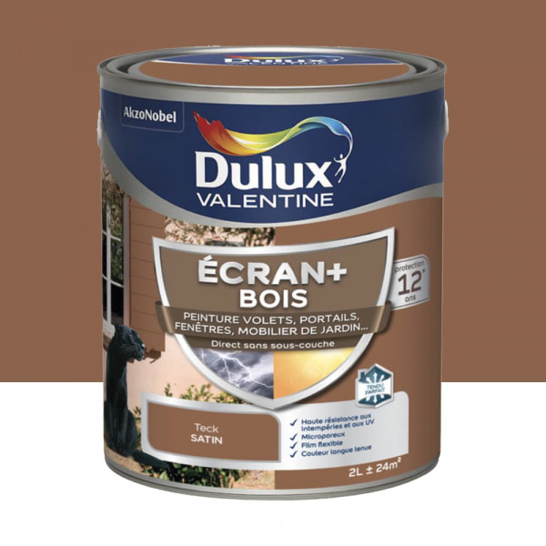 Peinture DULUX VALENTINE Ecran+ Bois Teck - 2L