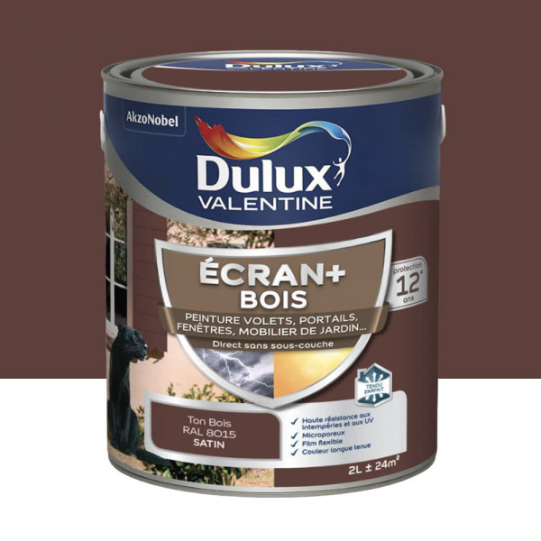 Peinture DULUX VALENTINE Ecran+ Bois Ton bois - 2L