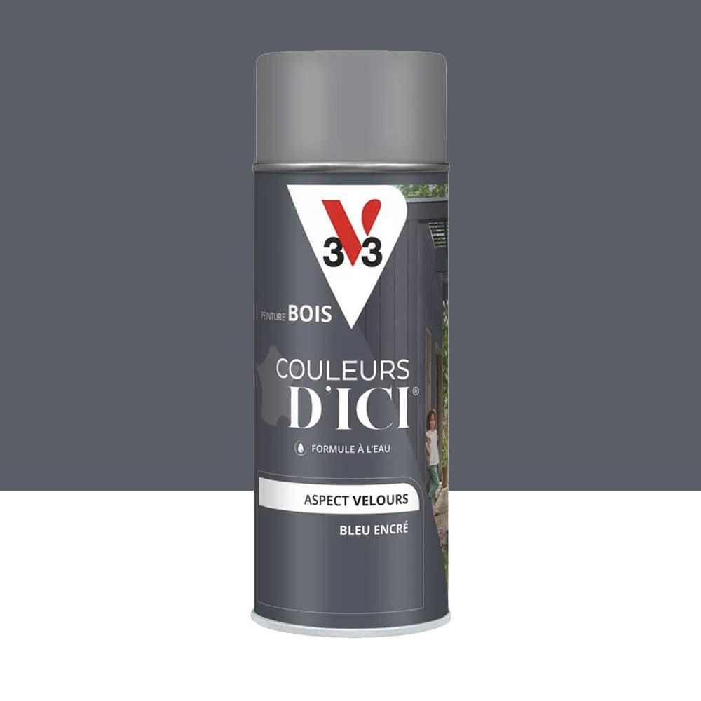 Aérosol Peinture pour Bois Extérieurs V33 Couleurs d'ICI Velours Bleu encré - 400ml