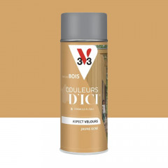 Aérosol Peinture pour Bois Extérieurs V33 Couleurs d'ICI Velours Jaune ocré - 400ml
