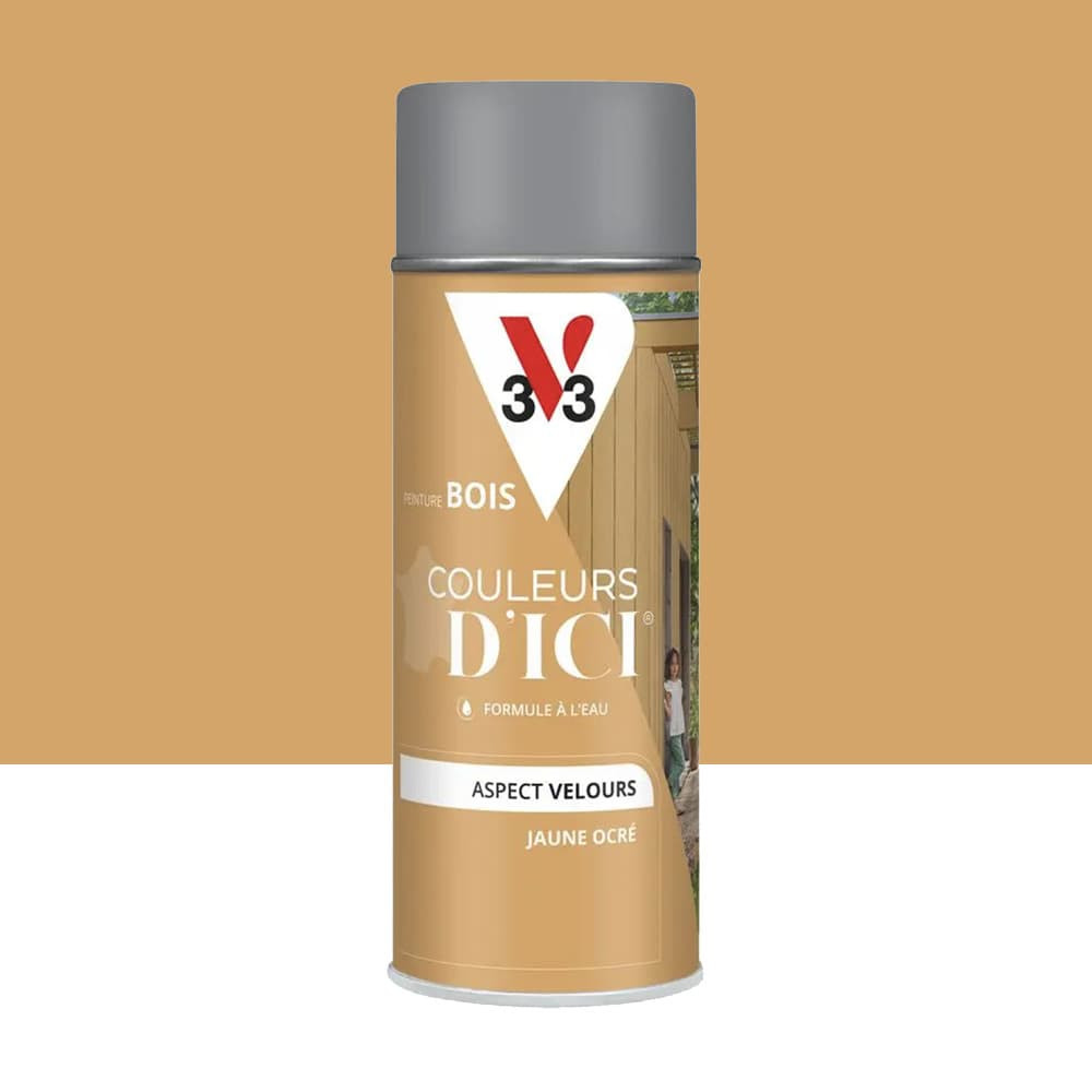 Aérosol Peinture pour Bois Extérieurs V33 Couleurs d'ICI Velours Jaune ocré - 400ml