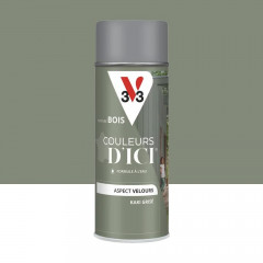 Aérosol Peinture pour Bois Extérieurs V33 Couleurs d'ICI Velours Kaki grisé - 400ml