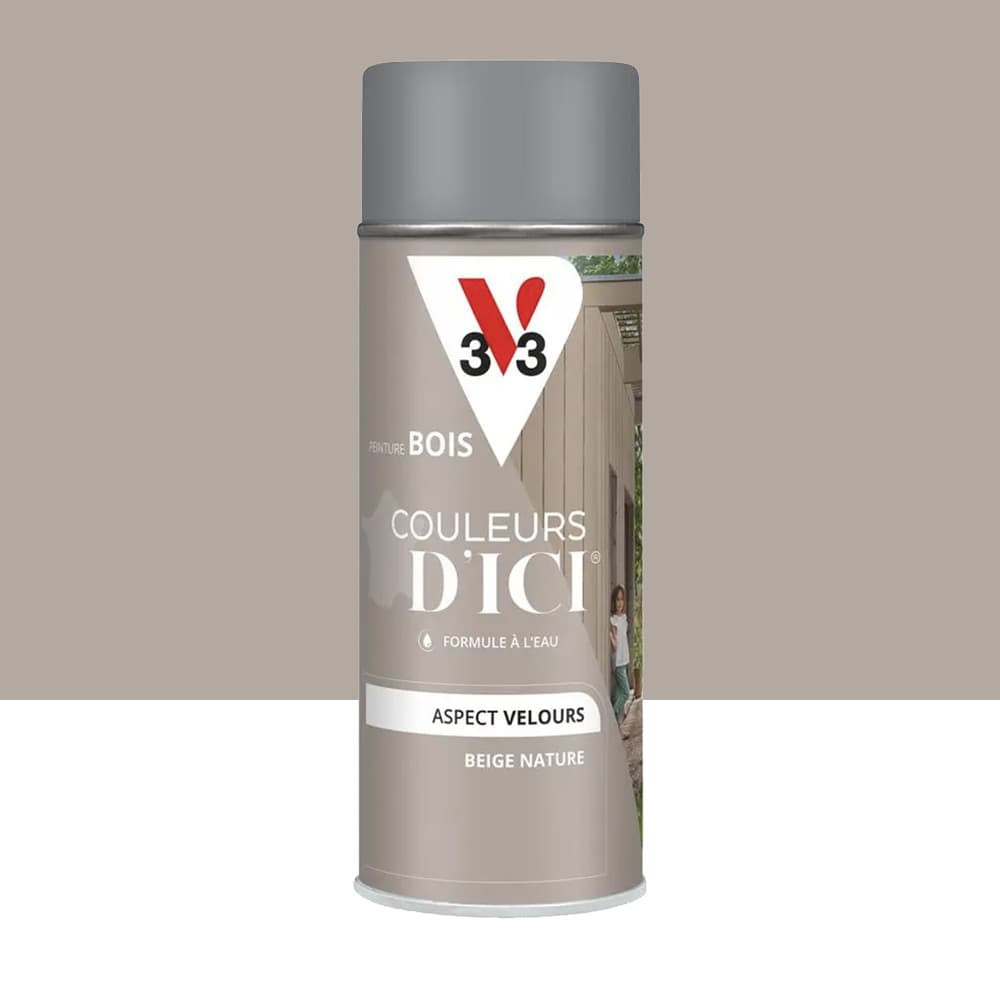 Aérosol Peinture pour Bois Extérieurs V33 Couleurs d'ICI Velours Beige nature - 400ml