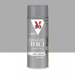Aérosol Peinture pour Bois Extérieurs V33 Couleurs d'ICI Velours Gris soyeux - 400ml