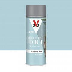 Aérosol Peinture pour Bois Extérieurs V33 Couleurs d'ICI Velours Bleu grisé - 0,5L