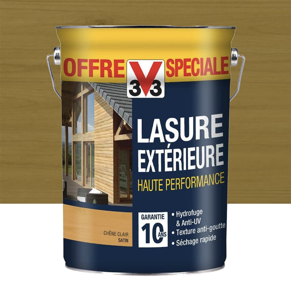 Lasure extérieure V33 Haute performance 10ans Chêne clair- 5L