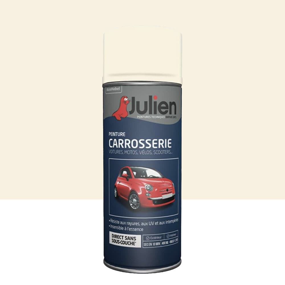 Bombe de peinture JULIEN Carrosserie Blanc crème Brillant (37071) - 400ml
