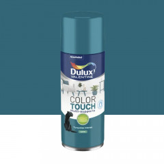 Bombe aérosol de peinture DULUX VALENTINE Color Touch Turquoise intense satin - 400ml