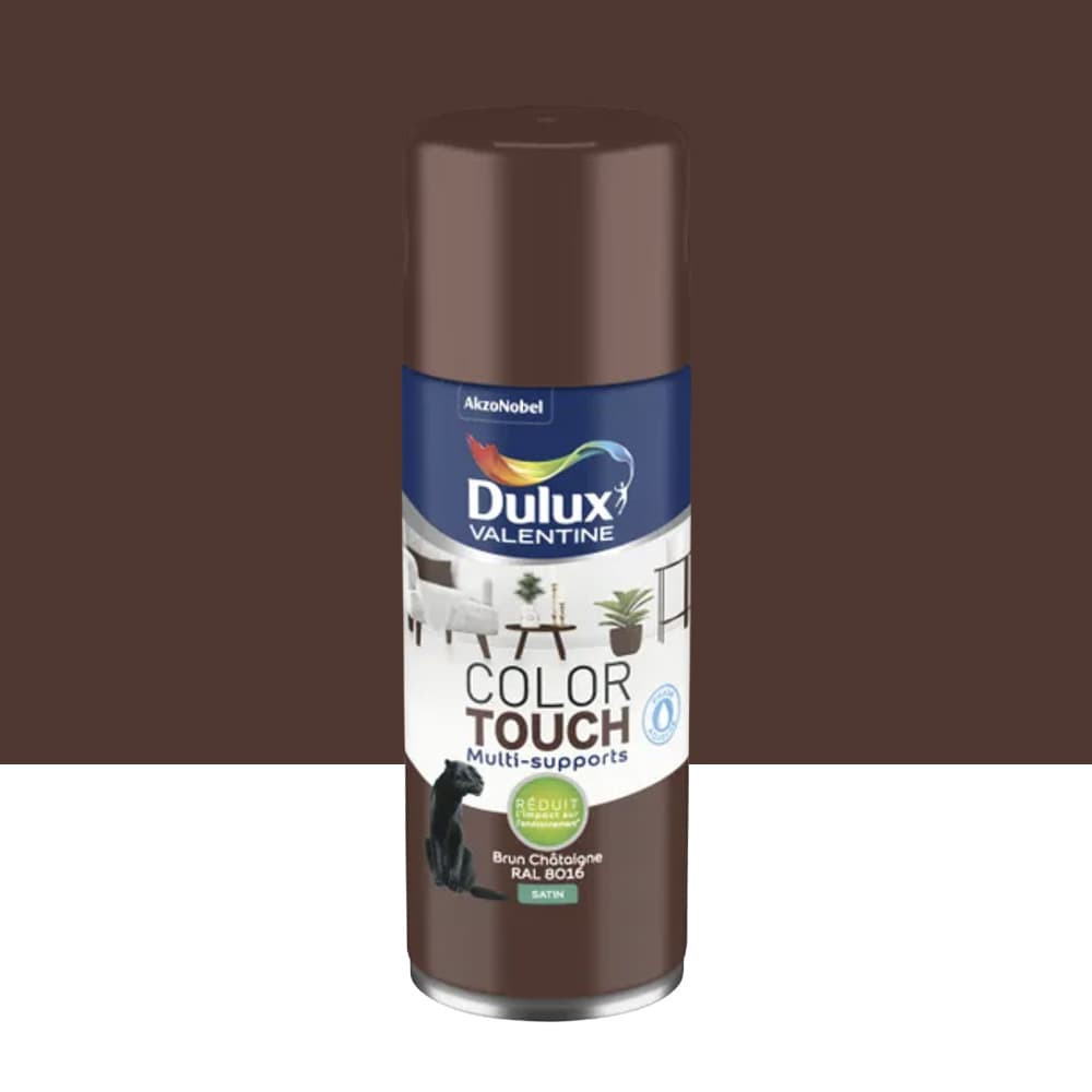 Bombe aérosol de peinture DULUX VALENTINE Color Touch Brun châtaigne satin - 400ml