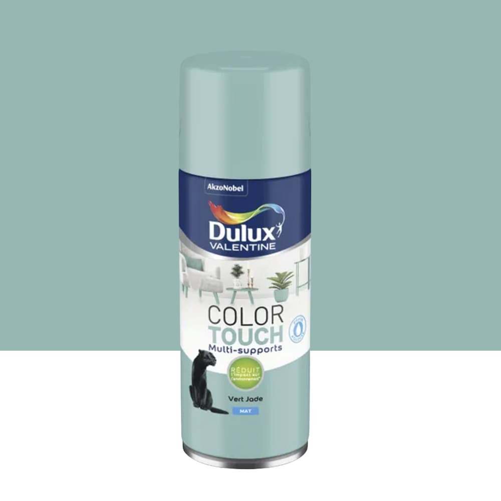 Bombe aérosol de peinture DULUX VALENTINE Color Touch Vert jade mat - 400ml