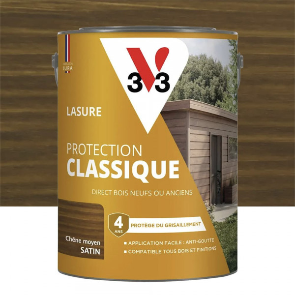 Lasure Protection Classique V33 4 ans Chêne moyen - 5L