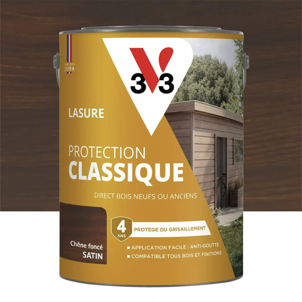 Lasure Protection Classique V33 4 ans Chêne foncé - 5L