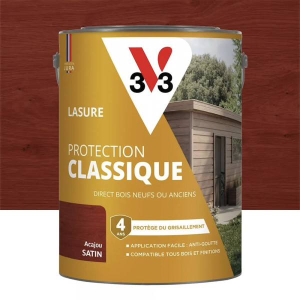 Lasure Protection Classique V33 4 ans Acajou - 5L