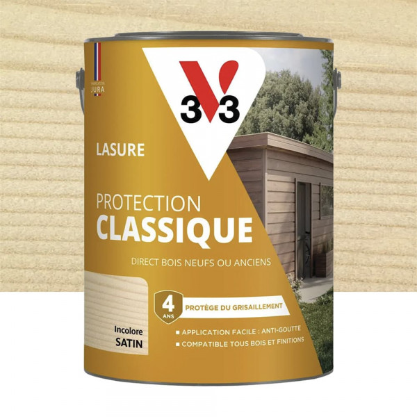 Lasure Protection Classique V33 4 ans Incolore - 5L