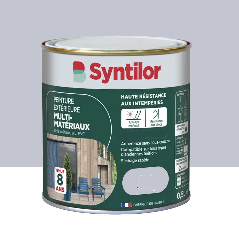 Peinture Multi-Matériaux Extérieure SYNTILOR Gris alu - 0,5L