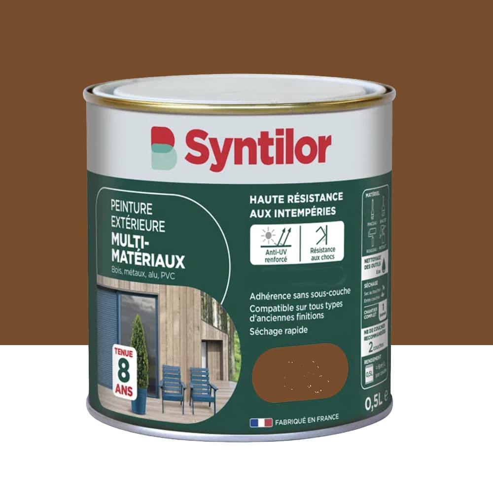 Peinture Multi-Matériaux Extérieure SYNTILOR Châtaignier - 0,5L
