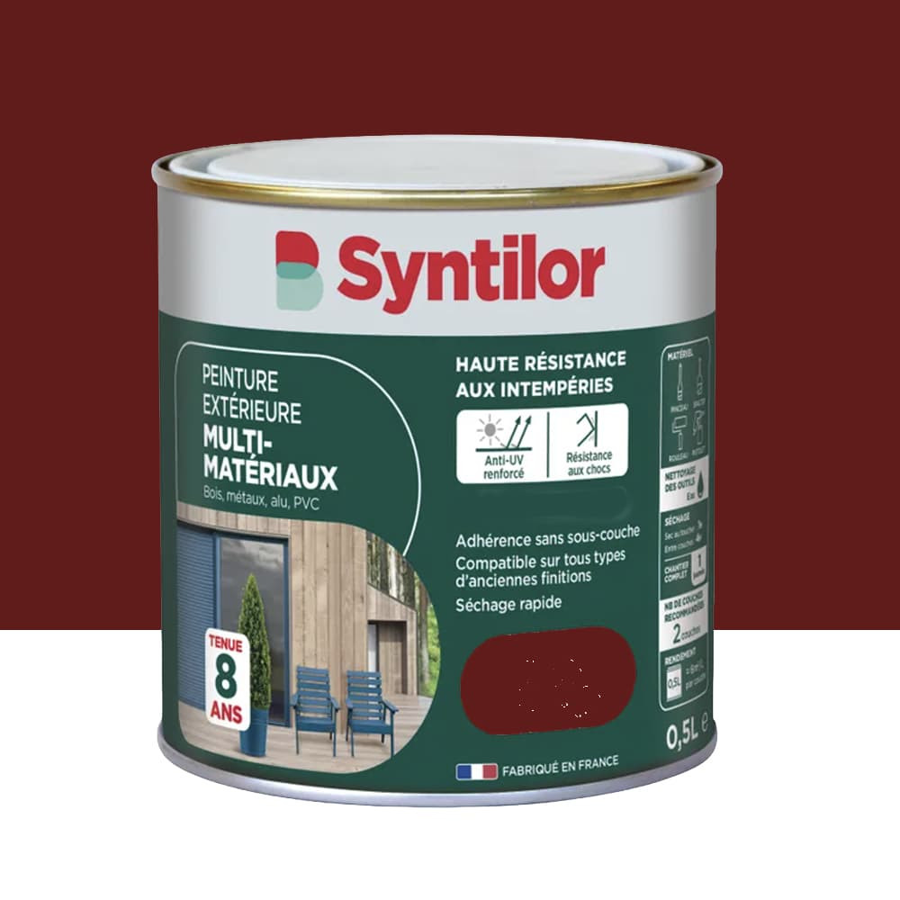 Peinture Multi-Matériaux Extérieure SYNTILOR Rouge Basque - 0,5L
