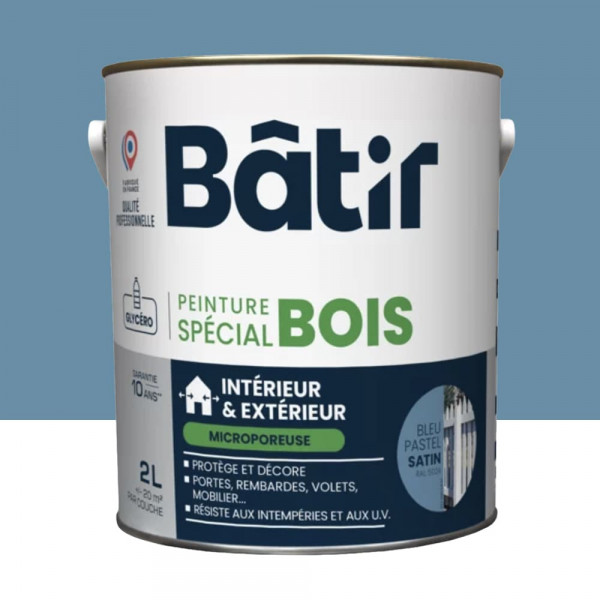 Peinture Spécial Bois BÂTIR Bleu pastel - 2L