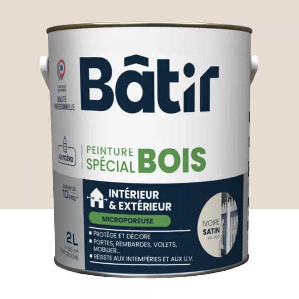 Peinture Spécial Bois BÂTIR Ivoire - 2L