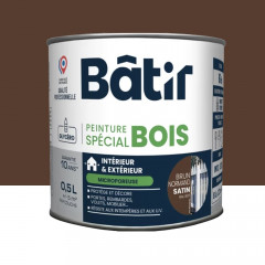 Peinture Spécial Bois BÂTIR Brun Normandie - 0,5L