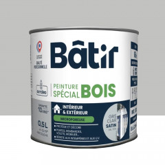 Peinture Spécial Bois BÂTIR Gris clair - 0,5L