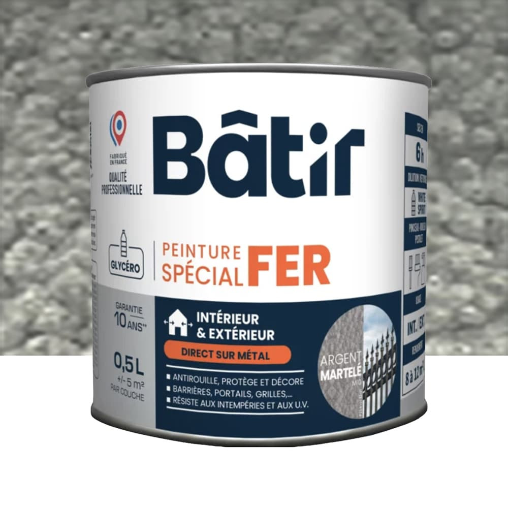 Peinture Spécial Fer BÂTIR Argent M10 - 0,5L