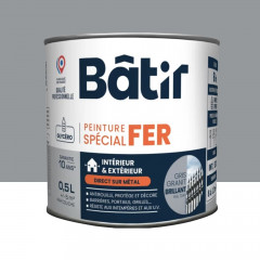 Peinture Spécial Fer BÂTIR Gris granit brillant - 0,5L