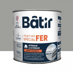 Peinture Spécial Fer BÂTIR Aluminium brillant - 0,5L
