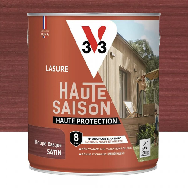 Lasure 8 ans V33 Haute Saison Rouge Basque - 2,5L