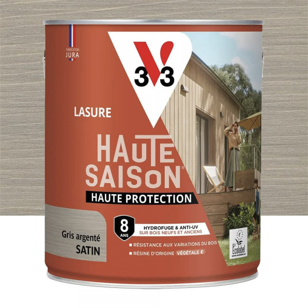 Lasure 8 ans V33 Haute Saison Gris argenté - 2,5L