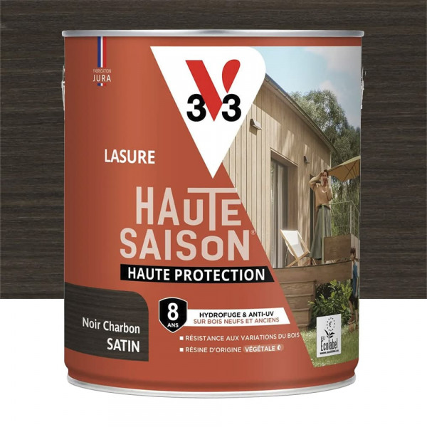 Lasure 8 ans V33 Haute Saison Noir charbon - 2,5L