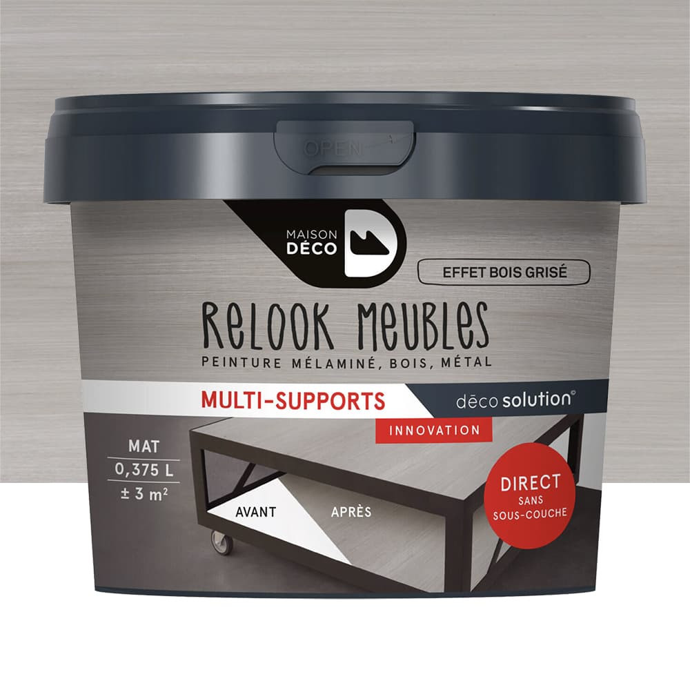 Peinture meubles Relook Meubles Effet Bois grisé - 0,375L