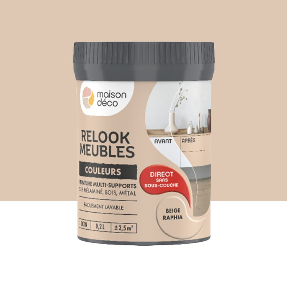 Peinture multi-supports Maison Déco Relook Meubles Les couleurs Satin Beige raphia - 0,2L