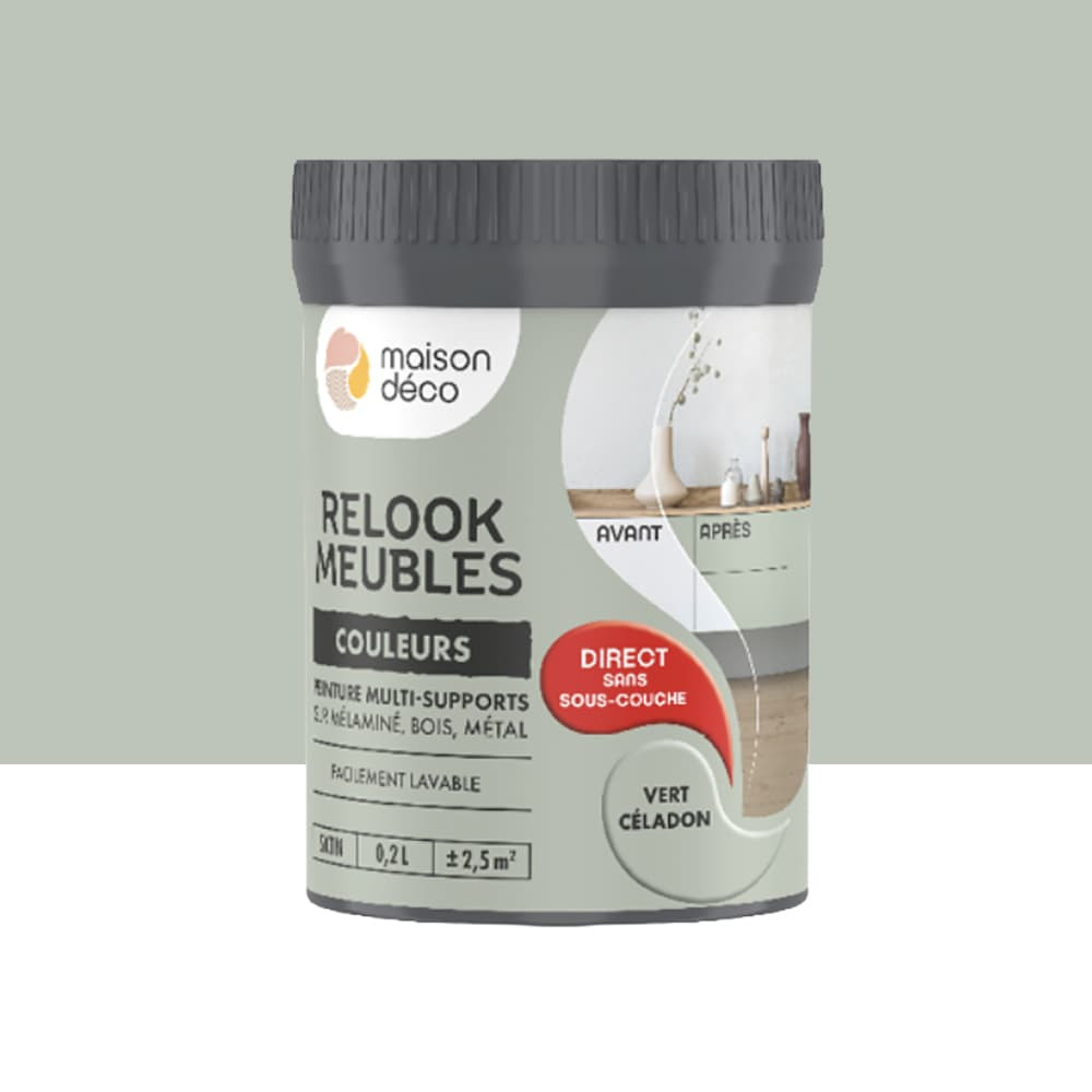Peinture multi-supports Maison Déco Relook Meubles Les couleurs Satin Vert céladon - 0,2L