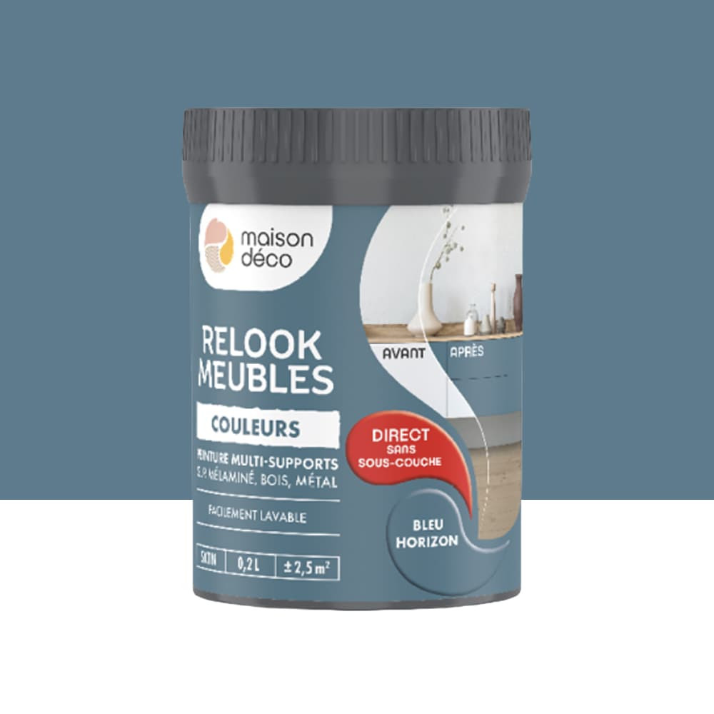 Peinture multi-supports Maison Déco Relook Meubles Les couleurs Satin Bleu horizon - 0,2L