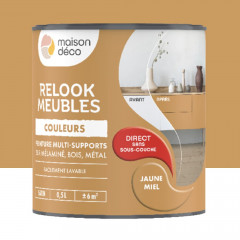 Peinture multi-supports Maison Déco Relook Meubles Les couleurs Satin Jaune miel - 0,5L