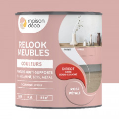 Peinture multi-supports Maison Déco Relook Meubles Les couleurs Satin Rose pétale - 0,5L