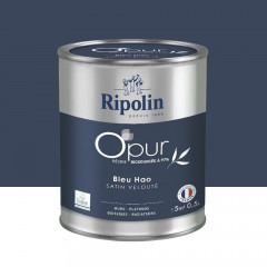 Peinture Murs, Boiseries, Radiateurs RIPOLIN OPur Satin velouté Bleu Hao NP - 0,5L