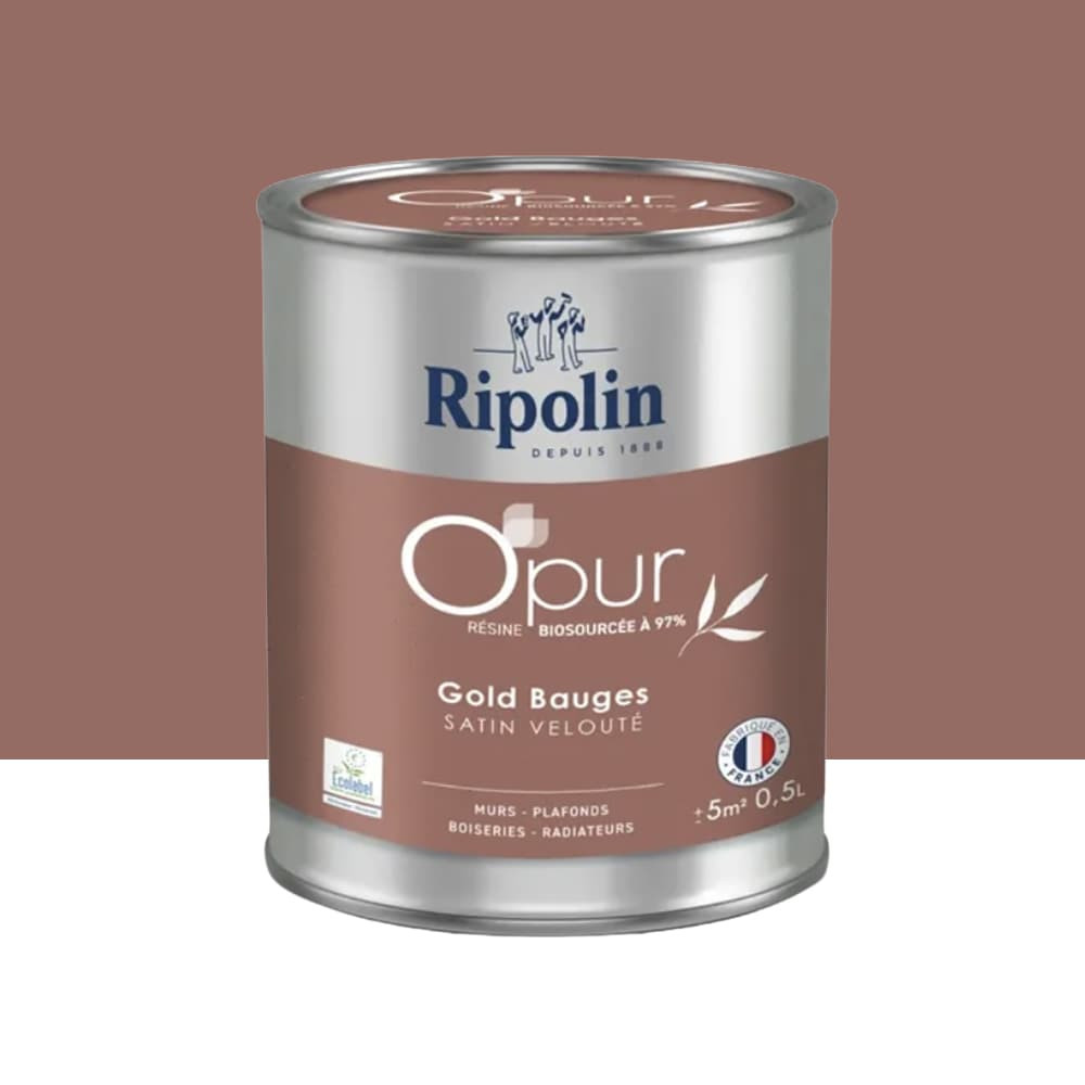 Peinture Murs, Boiseries, Radiateurs RIPOLIN OPur Satin velouté Gold bauge NP - 0,5L