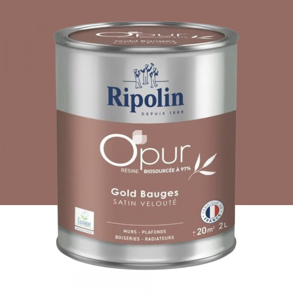 Peinture Murs, Boiseries, Radiateurs RIPOLIN OPur Satin velouté Gold bauge NP - 2L