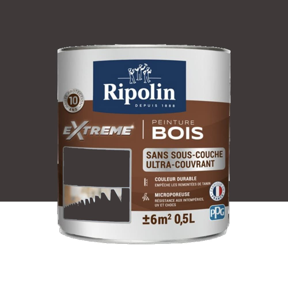 Peinture RIPOLIN eXtrême Bois Bi-Activ Brun Normand - 0,5L