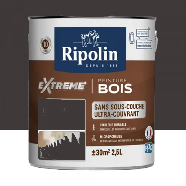 Peinture RIPOLIN eXtrême Bois Bi-Activ Brun Normand - 2,5L